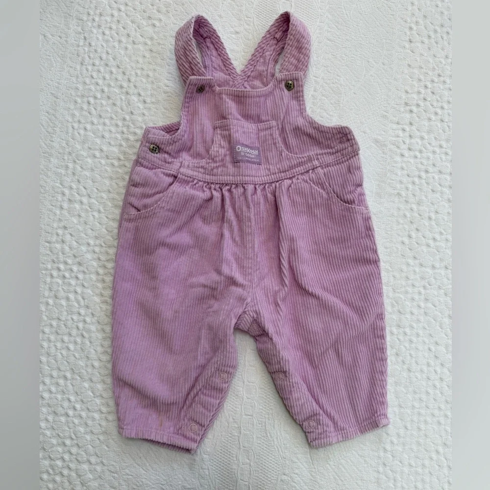 Baby OshKosh Pink Corduroy Overalls Size 6-9 Months